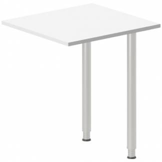 Skrivebord, tilbyg DNA Hvid 600x600mm I-ben Alugr&aring;