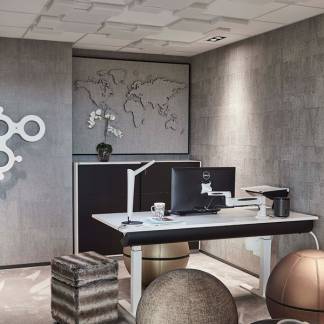 Lydabsortbent Tell_us EcoSUND gr&aring; med sort ramme