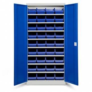 Opbevaringsskab ASPB Mod1 1980x980x470 Bl&aring; d&oslash;r Bl&aring; kasse
