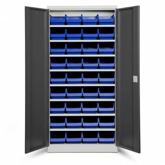 Opbevaringsskab ASPB Mod1 1980x980x470 Antracit d&oslash;r Bl&aring; kasse