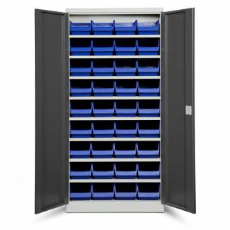 Opbevaringsskab ASPB Mod1 1980x980x570 Antracit d&oslash;r Bl&aring; kasse