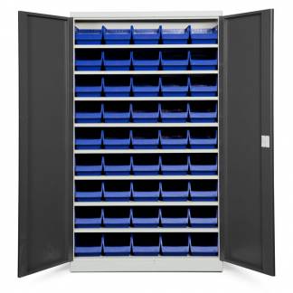 Opbevaringsskab ASPB Mod1 1980x1200x570 Antracit d&oslash;r Bl&aring; kasse