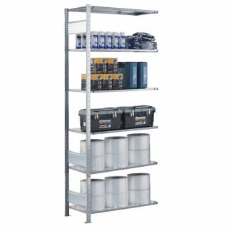 F&oslash;lgesektion Boltless lagerreol, bj&aelig;lker 2500x1300x400 150 kg/hylde