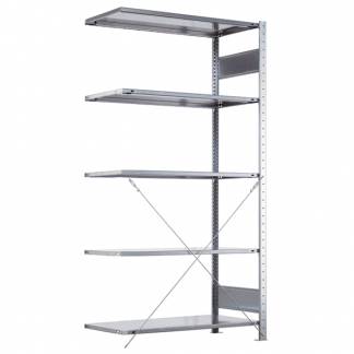 F&oslash;lgesektion Boltless lagerreol, rygkryds 2000x1300x800 250 kg/hylde