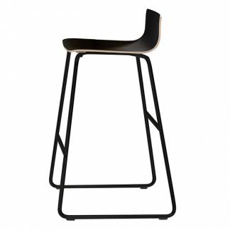 Barstol Cafe VII sort laminat p&aring; sorte stolben