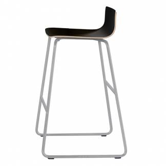 Barstol Cafe VII sort laminat på alugrå stolben