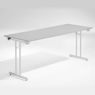Bord Dinner, Lys gr&aring; 1800x800 mm, Alugr&aring;t understel