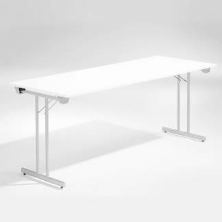 Bord Dinner, Hvid 1800x800 mm, Alugr&aring;t understel