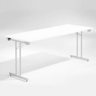 Bord Dinner, Hvid 1800x800 mm, Alugr&aring;t understel