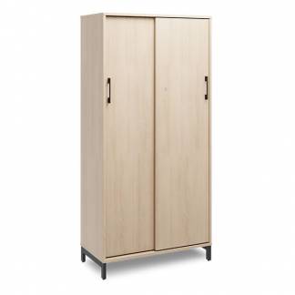 Kontorskab DNA, 800x1660 mm, Eg/Sort, skyded&oslash;r 4A4