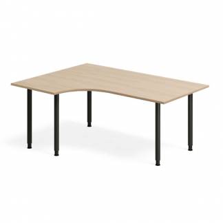 Skrivebord DNA, Eg 1600x1200mm Venstre I-ben/Sort