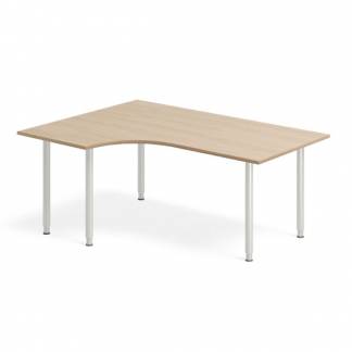 Skrivebord DNA, Eg 1600x1200mm Venstre I-ben/Alugr&aring;