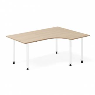 Skrivebord DNA, Eg 1600x1200mm H&oslash;jre I-ben/Hvid