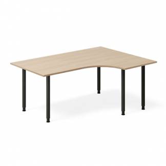 Skrivebord DNA, Eg 1600x1200mm H&oslash;jre I-ben/Sort