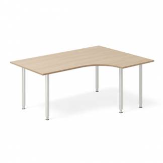 Skrivebord DNA, Eg 1600x1200mm H&oslash;jre I-ben/Alugr&aring;