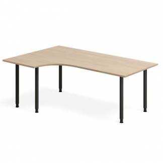 Skrivebord DNA, Eg 1800x1200mm Venstre I-ben/Sort