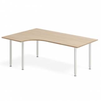 Skrivebord DNA, Eg 1800x1200mm Venstre I-ben/Alugr&aring;