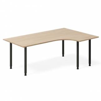 Skrivebord DNA, Eg 1800x1200mm H&oslash;jre I-ben/Sort