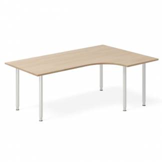 Skrivebord DNA, Eg 1800x1200mm H&oslash;jre I-ben/Alugr&aring;