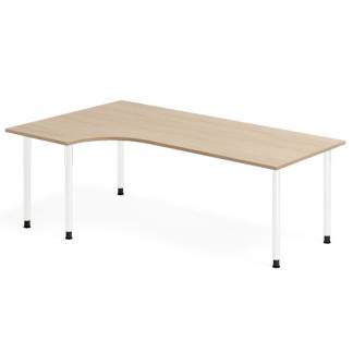 Skrivebord DNA, Eg 2000x1200mm Venstre I-ben/Hvid