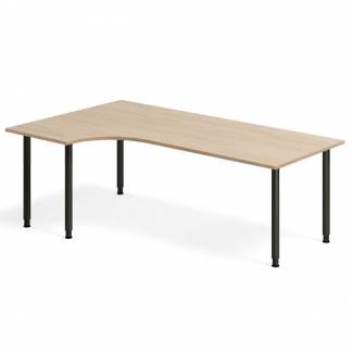 Skrivebord DNA, Eg 2000x1200mm Venstre I-ben/Sort