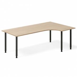 Skrivebord DNA, Eg 2000x1200mm H&oslash;jre I-ben/Sort