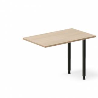 Skrivebord, tilbyg DNA Eg 1000x600mm I-ben Sort