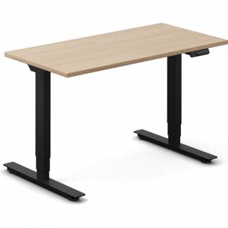 H&aelig;ve-s&aelig;nkebord DNA, Eg 1200x600mm 2-ben/Sort