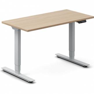 H&aelig;ve-s&aelig;nkebord DNA, Eg 1200x600mm 2-ben/Alugr&aring;