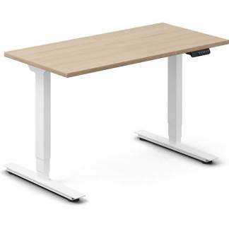 H&aelig;ve-s&aelig;nkebord DNA, Eg 1200x600mm 2-ben/Hvid