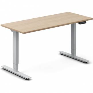 H&aelig;ve-s&aelig;nkebord DNA, Eg 1400x600mm 2-ben/Alugr&aring;