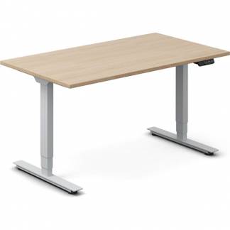 H&aelig;ve-s&aelig;nkebord DNA, Eg 1400x800mm 2-ben/Alugr&aring;