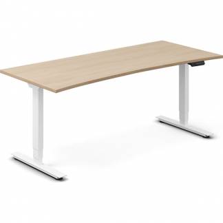 H&aelig;ve-s&aelig;nkebord DNA, Eg 1800x800mm Bue 2-ben/Hvid