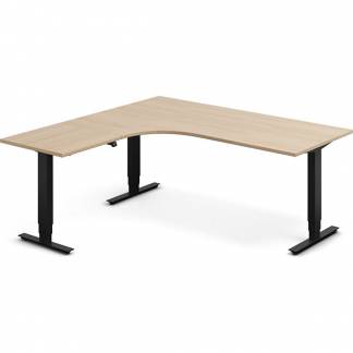 H&aelig;ve-s&aelig;nkebord DNA, Eg 1800x1800mm Venstre 3-ben/Sort