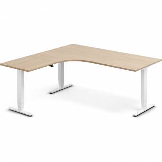 H&aelig;ve-s&aelig;nkebord DNA, Eg 1800x1800mm Venstre 3-ben/Hvid