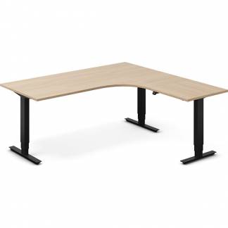 H&aelig;ve-s&aelig;nkebord DNA, Eg 1800x1800mm H&oslash;jre 3-ben/Sort
