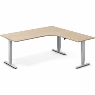 H&aelig;ve-s&aelig;nkebord DNA, Eg 1800x1800mm H&oslash;jre 3-ben/Alugr&aring;