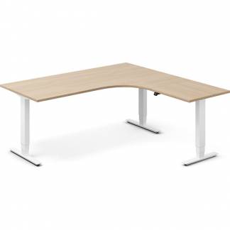 H&aelig;ve-s&aelig;nkebord DNA, Eg 1800x1800mm H&oslash;jre 3-ben/Hvid