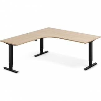 H&aelig;ve-s&aelig;nkebord DNA, Eg 1800x2000mm Venstre 3-ben/Sort