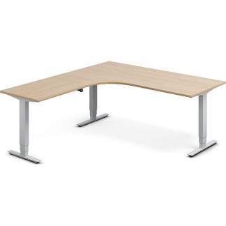 H&aelig;ve-s&aelig;nkebord DNA, Eg 1800x2000mm Venstre 3-ben/Alugr&aring;