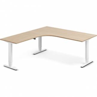 H&aelig;ve-s&aelig;nkebord DNA, Eg 1800x2000mm Venstre 3-ben/Hvid