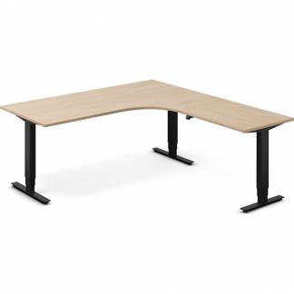 H&aelig;ve-s&aelig;nkebord DNA, Eg 1800x2000mm H&oslash;jre 3-ben/Sort