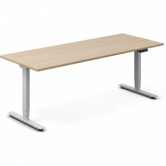 H&aelig;ve-s&aelig;nkebord DNA, Eg 2000x800mm 2-ben/Alugr&aring;