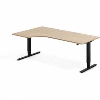 H&aelig;ve-s&aelig;nkebord DNA, Eg 2000x1200mm Venstre 2-ben/Sort