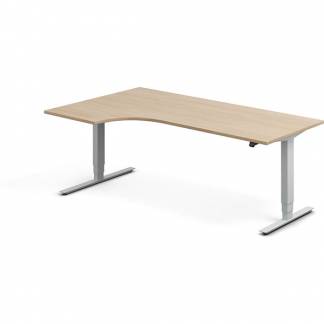 H&aelig;ve-s&aelig;nkebord DNA, Eg 2000x1200mm Venstre 2-ben/Alugr&aring;