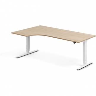 H&aelig;ve-s&aelig;nkebord DNA, Eg 2000x1200mm Venstre 2-ben/Hvid