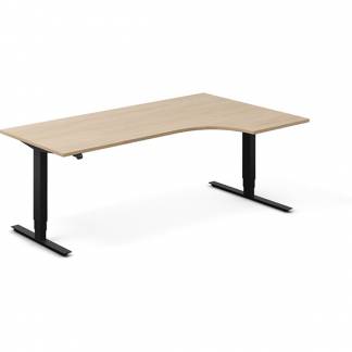 H&aelig;ve-s&aelig;nkebord DNA, Eg 2000x1200mm H&oslash;jre 2-ben/Sort