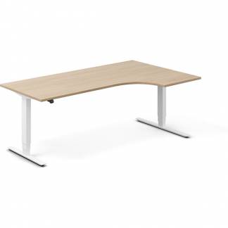 H&aelig;ve-s&aelig;nkebord DNA, Eg 2000x1200mm H&oslash;jre 2-ben/Hvid