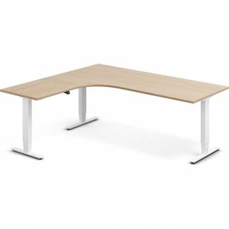 H&aelig;ve-s&aelig;nkebord DNA, Eg 2000x1800mm Venstre 3-ben/Hvid