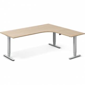 H&aelig;ve-s&aelig;nkebord DNA, Eg 2000x1800mm H&oslash;jre 3-ben/Alugr&aring;